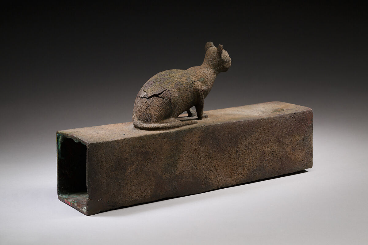 Box for a cat mummy inscribed for Bastet, Cupreous metal