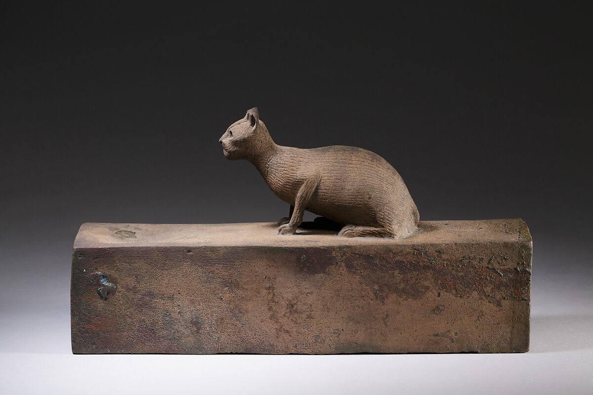 Box for a cat mummy inscribed for Bastet, Cupreous metal