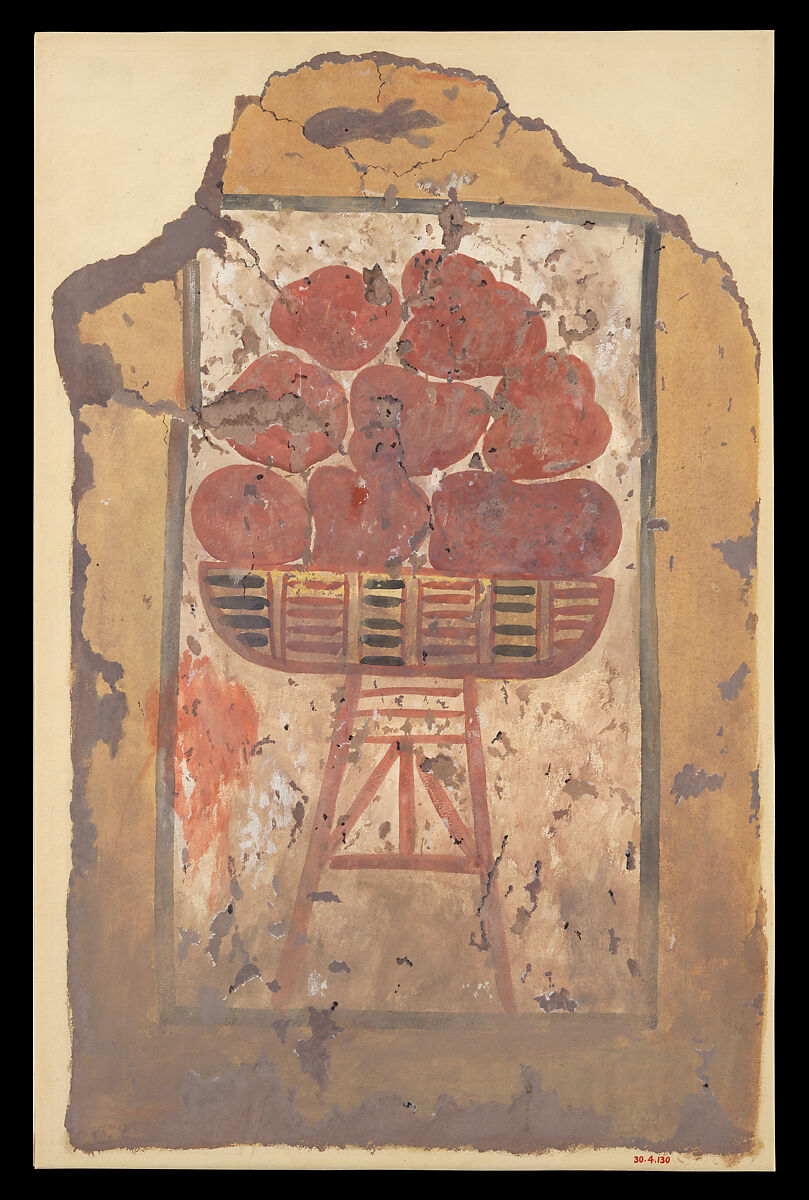 Basket of Fruit, Palace of Amenhotep III, William J. Palmer-Jones, Tempera on Paper 