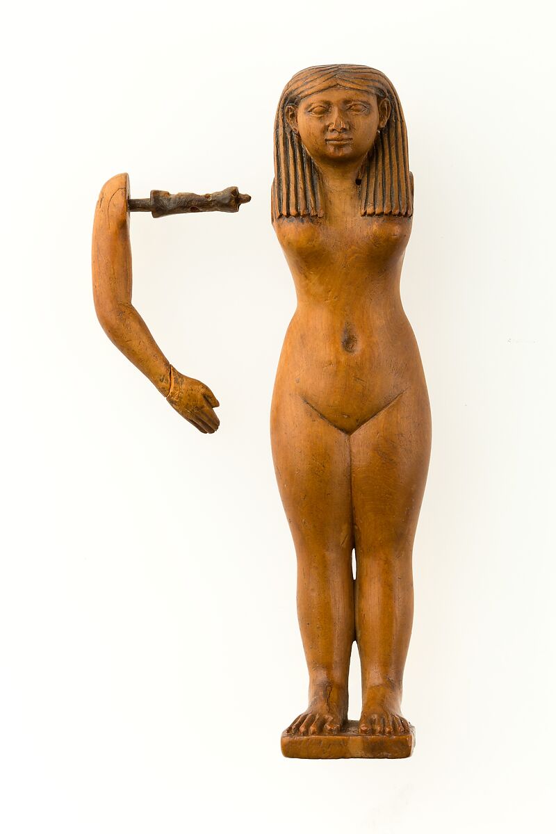 Statuette of a nude woman with moveable arms, one missing, Boxwood