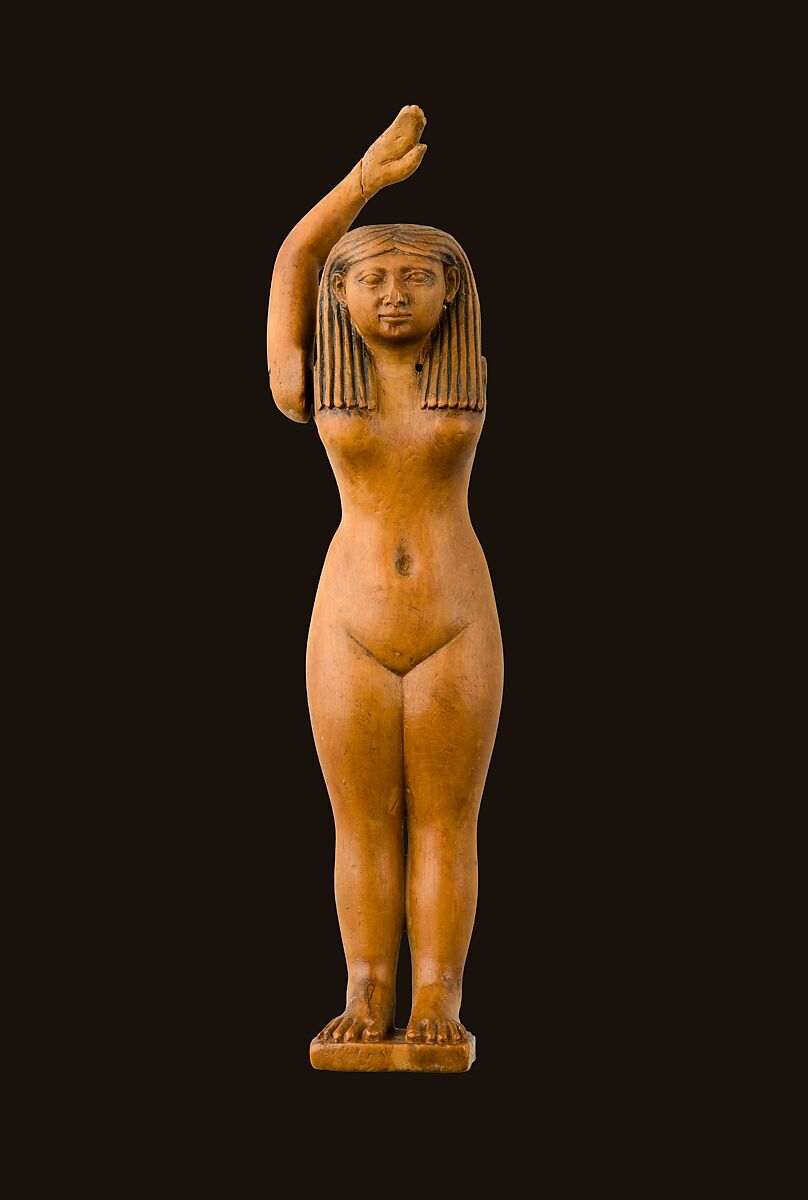 Statuette of a nude woman with moveable arms, one missing, Boxwood