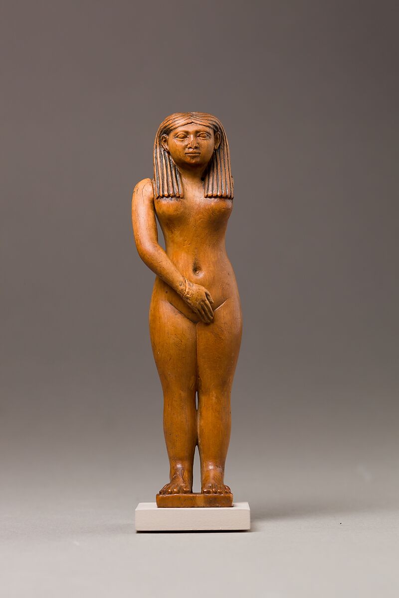 Statuette of a nude woman with moveable arms, one missing, Boxwood 