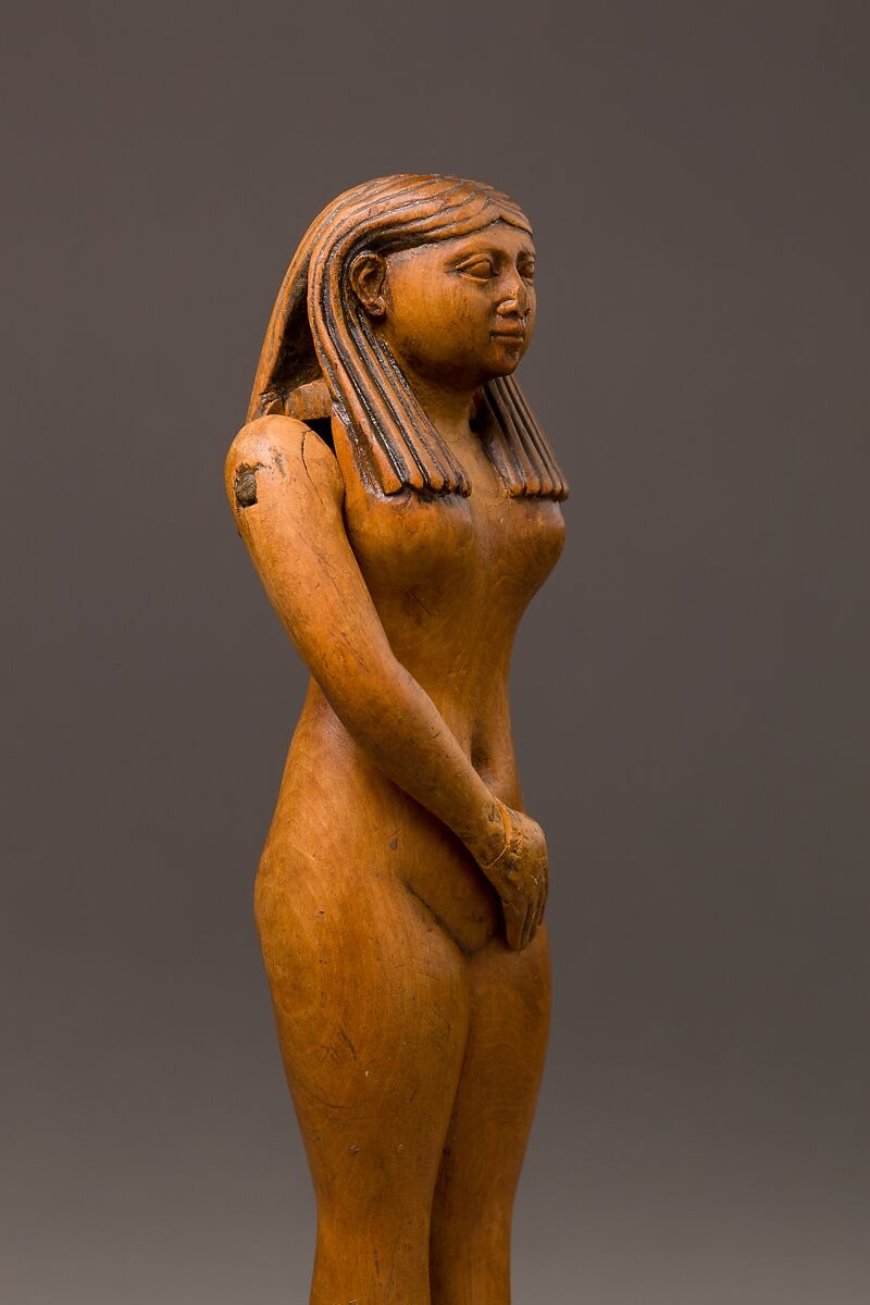 Statuette of a nude woman with moveable arms, one missing, Boxwood