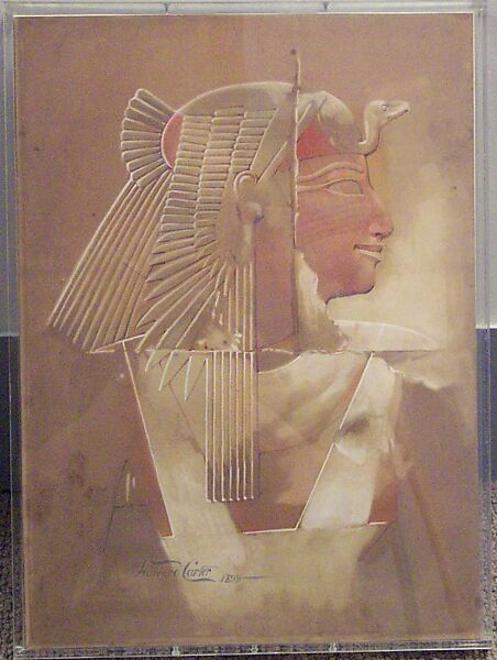 Hatshepsut's Mother, Queen Ahmose, Howard Carter (British, London 1873–1939 London), Tempera on paper