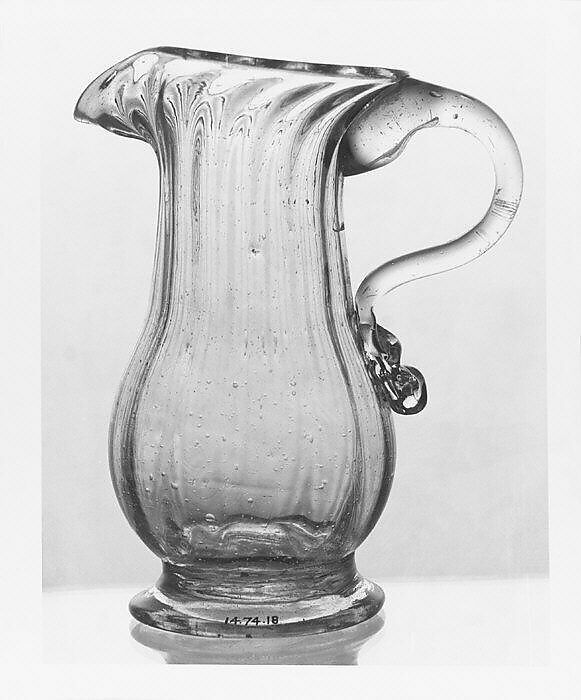 Pitcher, Blown pattern-molded glass, American 