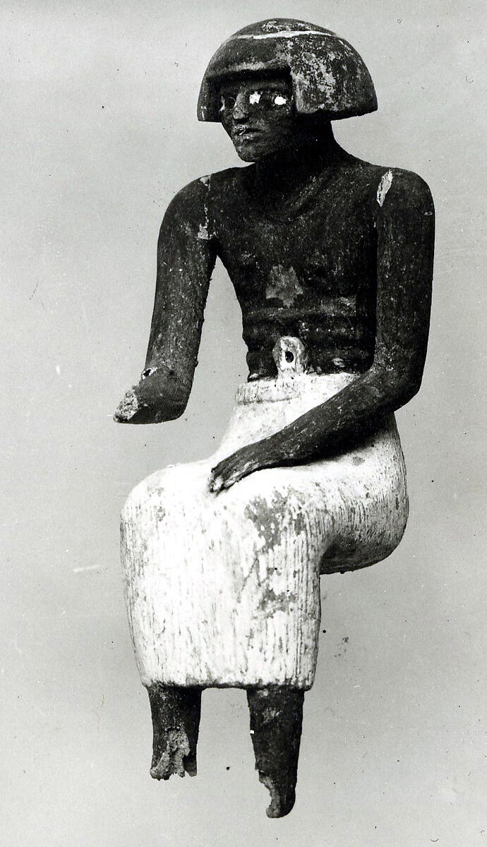 Figure of a Seated Man, Wood, paint 