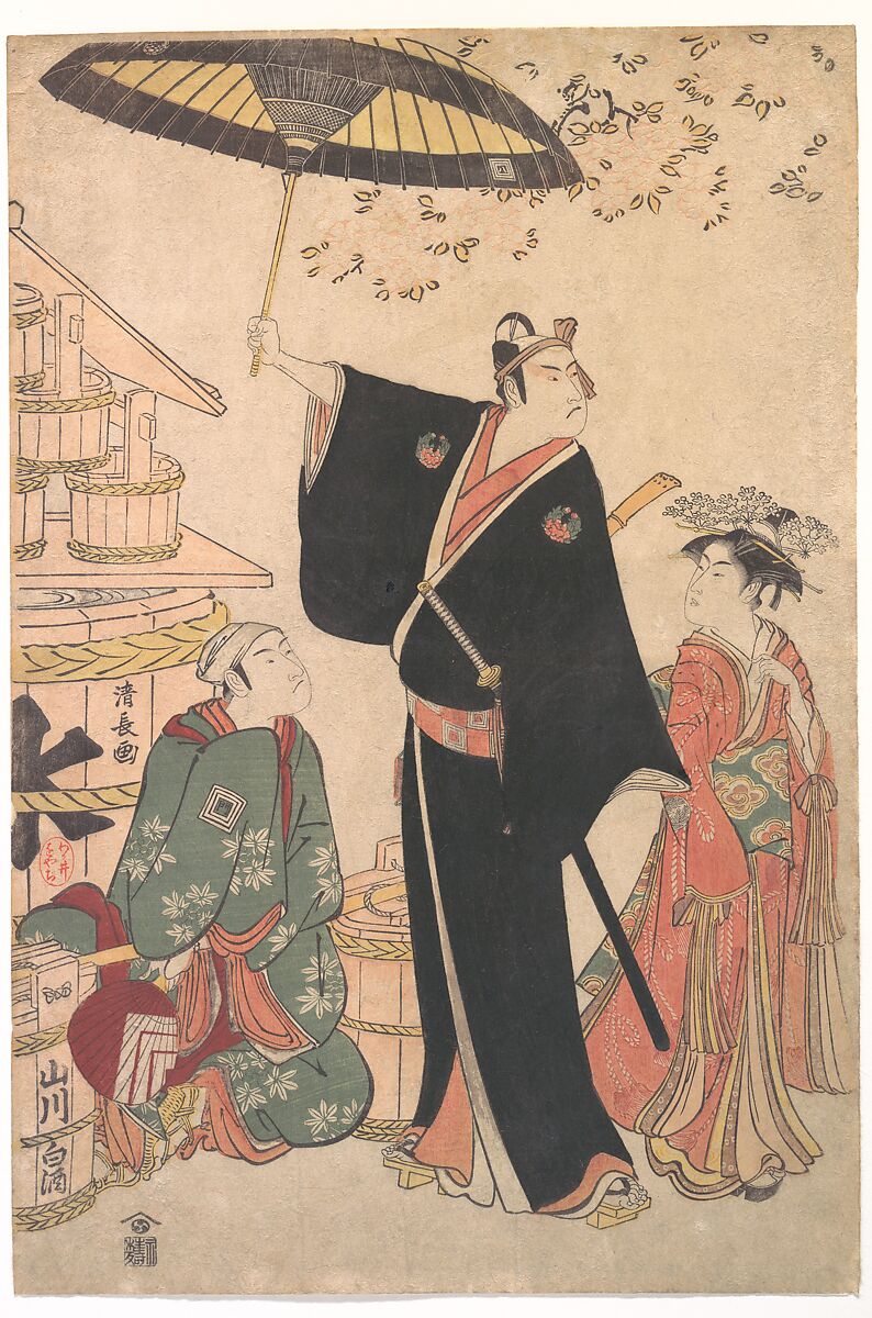 Ichikawa Yaozo III in the Role of Sukeroku from the Play "Yukari no Edo-sakura", also known as "Sukeroku", Torii Kiyonaga (Japanese, 1752–1815), Woodblock print; ink and color on paper, Japan 