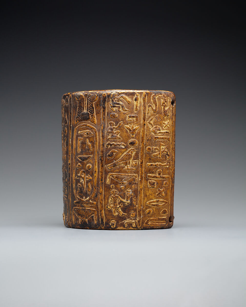 Gilded armlet of priest, Pedi-amun-pa-sheri, Wood, plaster, gold leaf