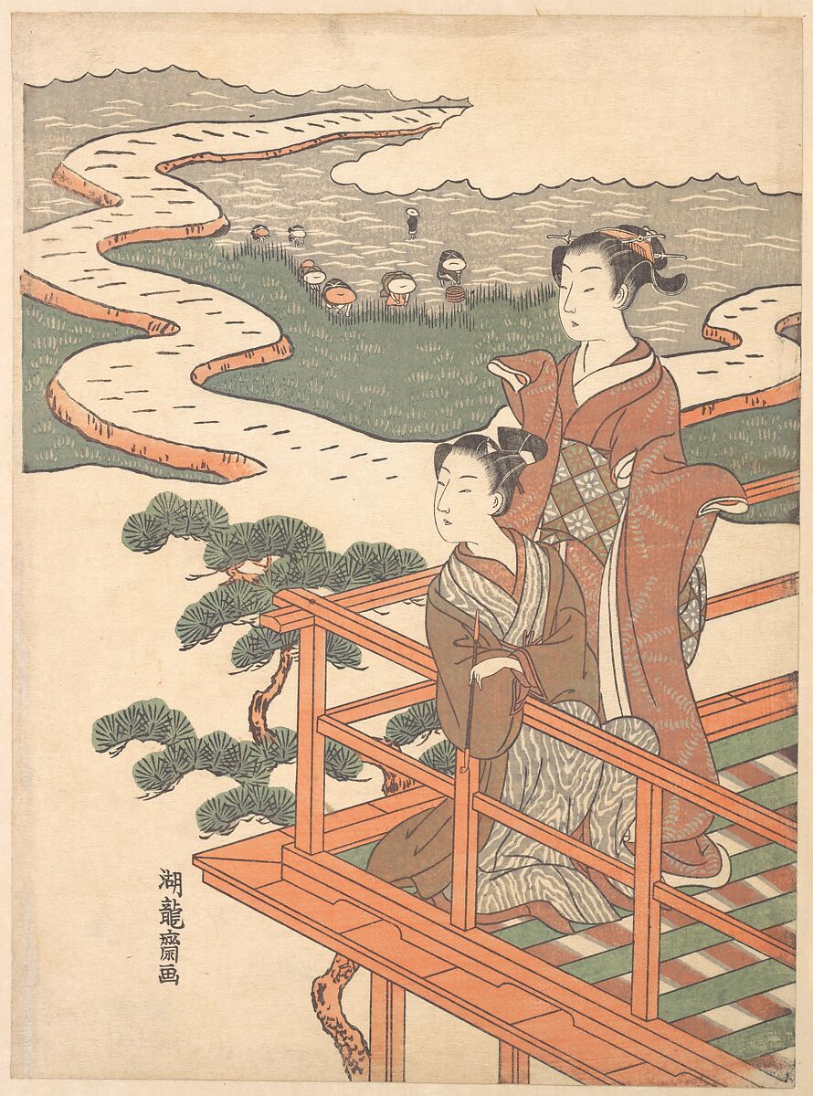 Print, Isoda Koryūsai (Japanese, 1735–ca. 1790), Woodblock print; ink and color on paper, Japan 