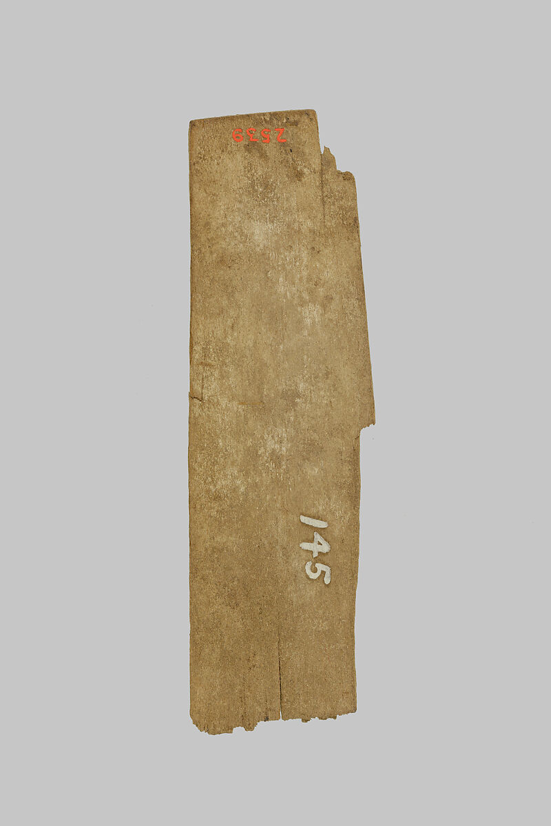 Mummy label, Wood, pigment