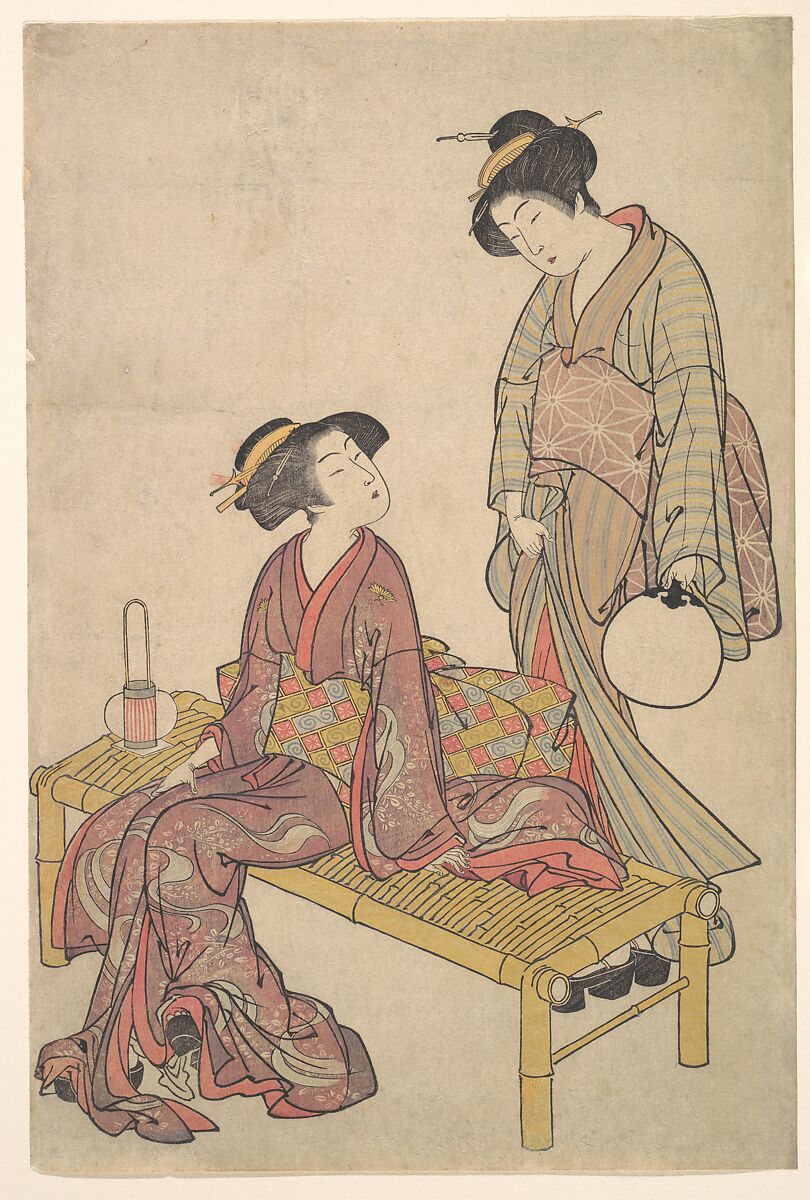 The Hand Lantern, Kitao Shigemasa (Japanese, 1739–1820), Woodblock print; ink and color on paper, Japan 