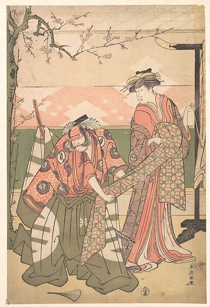 Scene From a Drama, Katsukawa Shunchō (Japanese, active ca. 1783–95), Woodblock print; ink and color on paper, Japan 