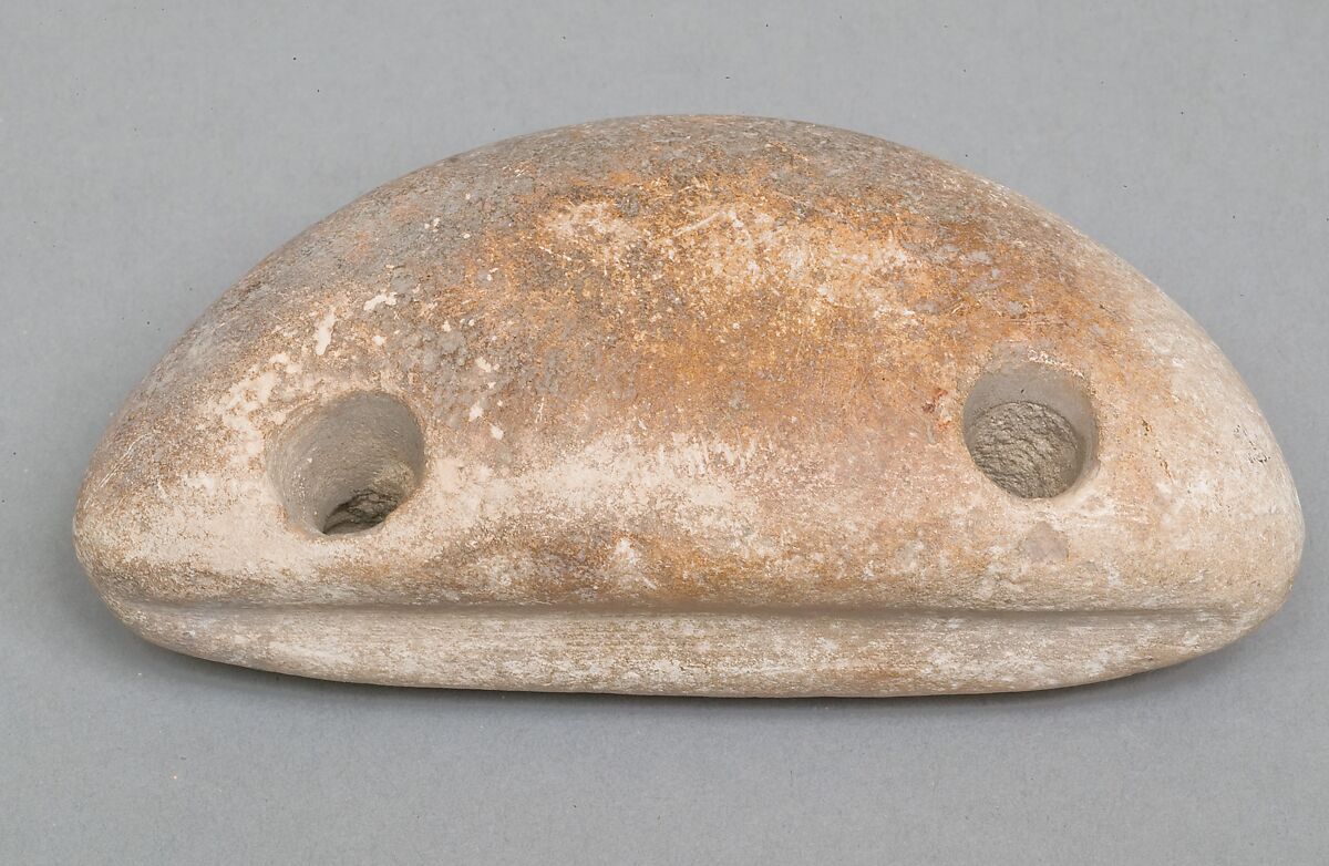 Weighing down device (fish net sinker?), Limestone 