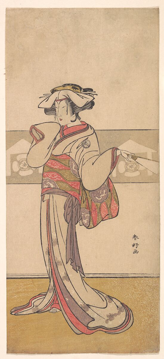 Segawa Kikunojō III in the Role of Ōiso no Tora, Katsukawa Shunkō (Japanese, 1743–1812), Woodblock print; ink and color on paper, Japan 