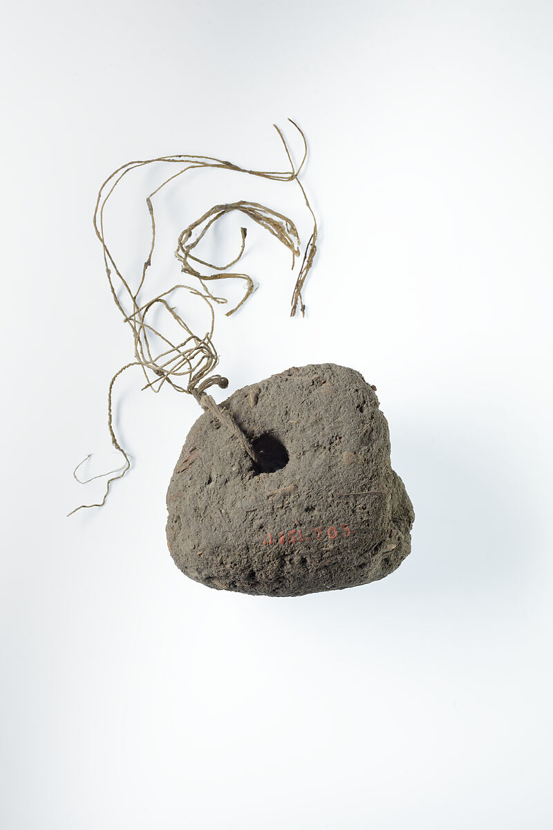 Fragment of loom weight, Mud, string 