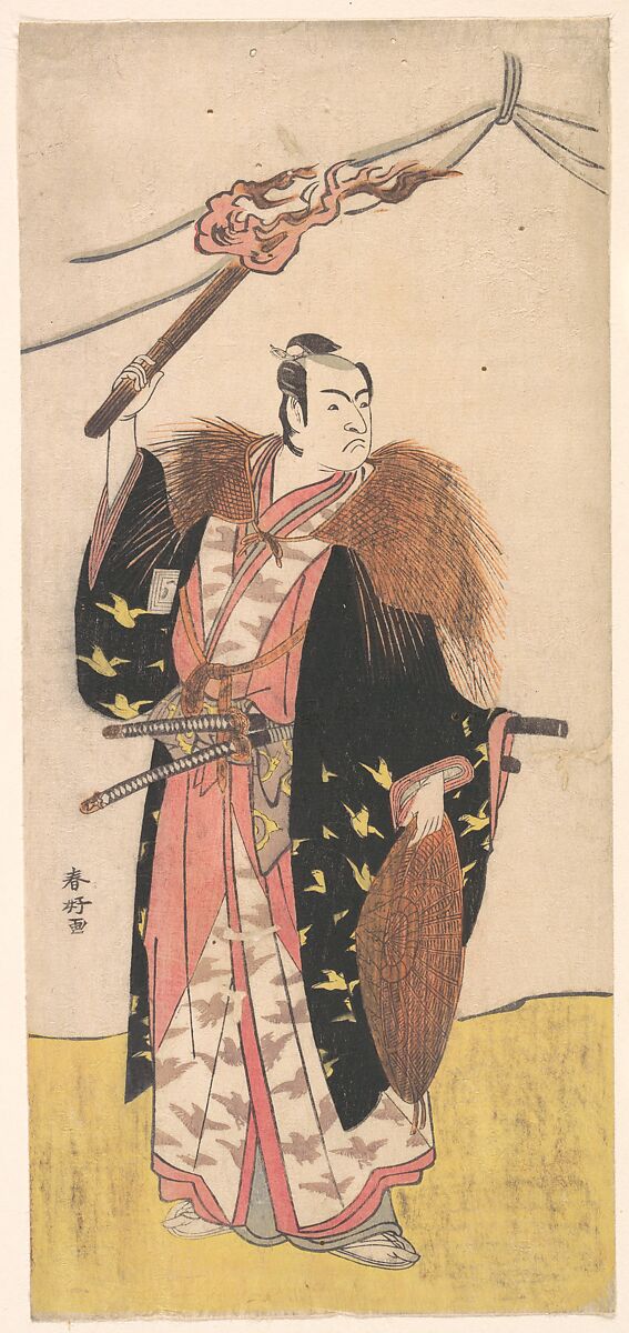 Ichikawa Monosuke II as Soga no Juro Sukenari (?), Katsukawa Shunkō (Japanese, 1743–1812), Woodblock print; ink and color on paper, Japan 
