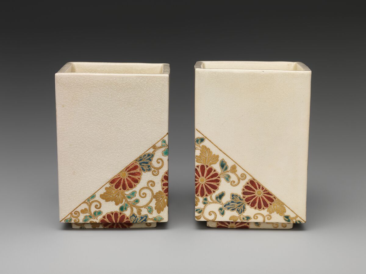 Ninsei-style Serving Containers (Mukōzuke), Stoneware with overglaze enamels (Kyoto ware), Japan