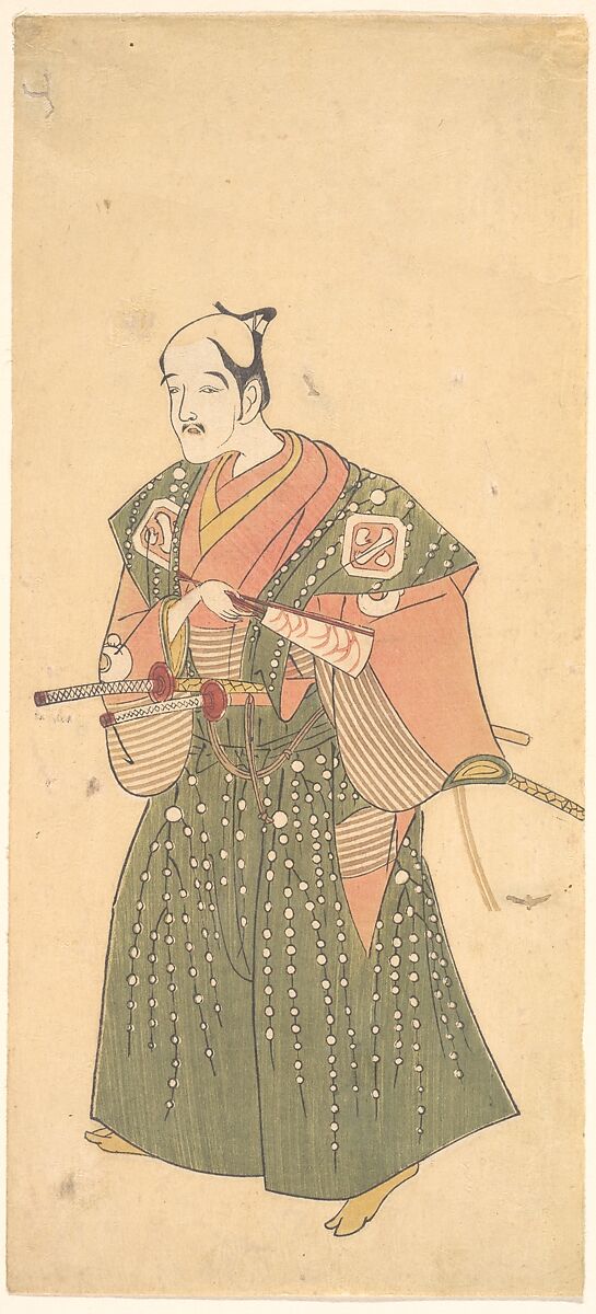 The Actor Arashi Otohachi I (facsimile?), Ippitsusai Bunchō  一筆齊文調 (Japanese, active ca. 1765–1792), Probably a facsimile reproduction of a woodblock print (nishiki-e); ink and color on paper, Japan 