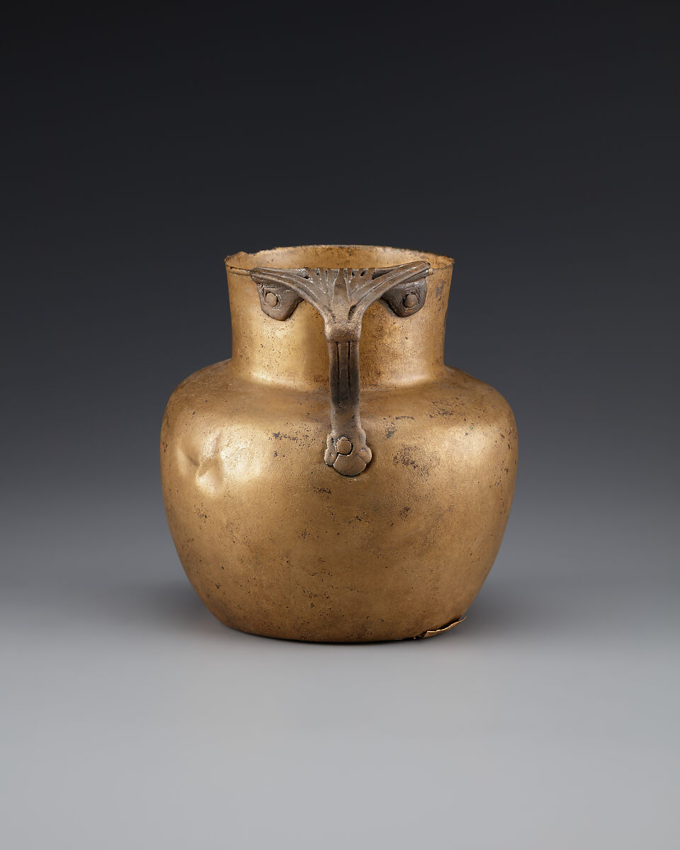 Jug with lotus handle, Bronze