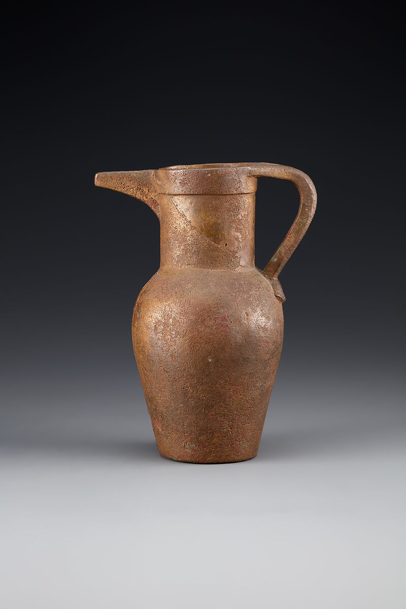 Spouted jug inscribed for "Amun-Re Lord of Valor", Bronze 