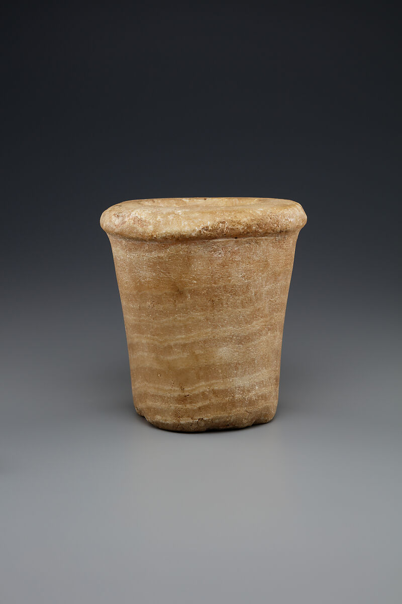 Cylinder jar, Travertine (Egyptian alabaster) 