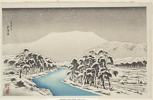 Mount Ibuki in Snow (Yuki no Ibukiyama), Hashiguchi Goyō (Japanese, 1881–1921), Woodblock print; ink and color on paper, Japan 