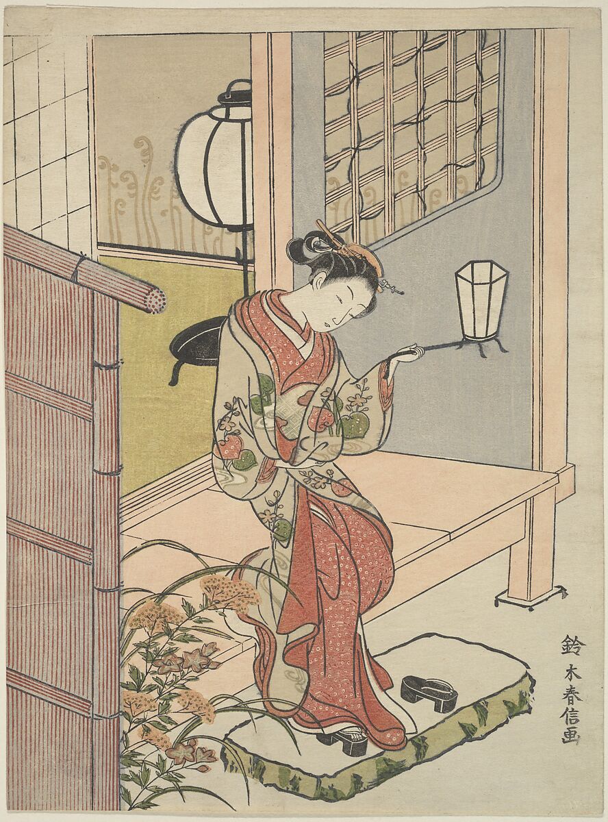 Print, Suzuki Harunobu (Japanese, 1725–1770), Woodblock print; ink and color on paper, Japan 