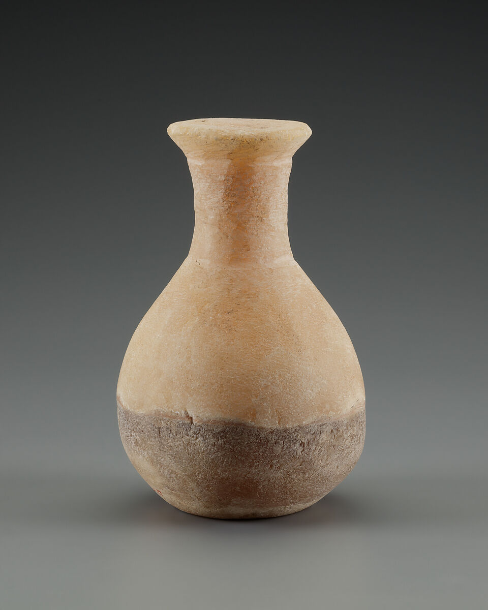 Jar with a long neck, Travertine (Egyptian alabaster)