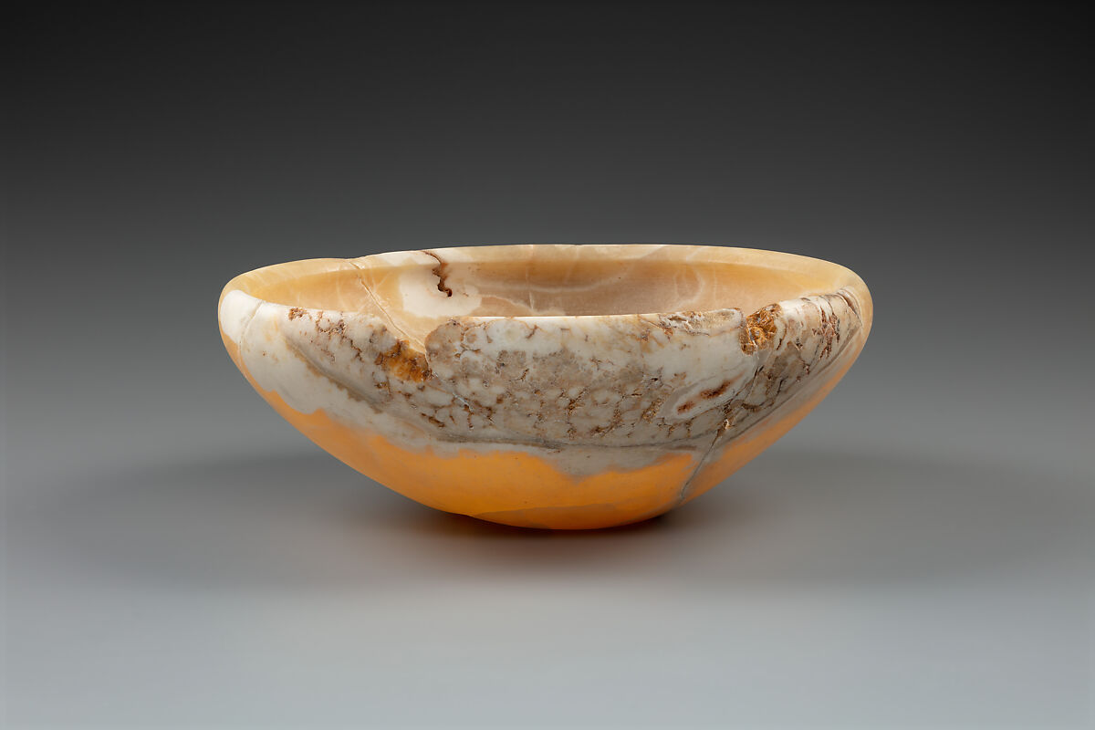 Deep bowl, Travertine (Egyptian alabaster)