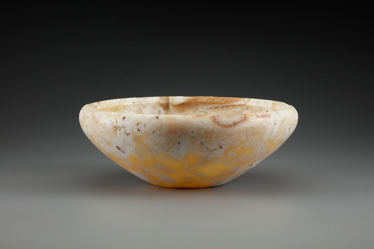 Bowl, Travertine (Egyptian alabaster)