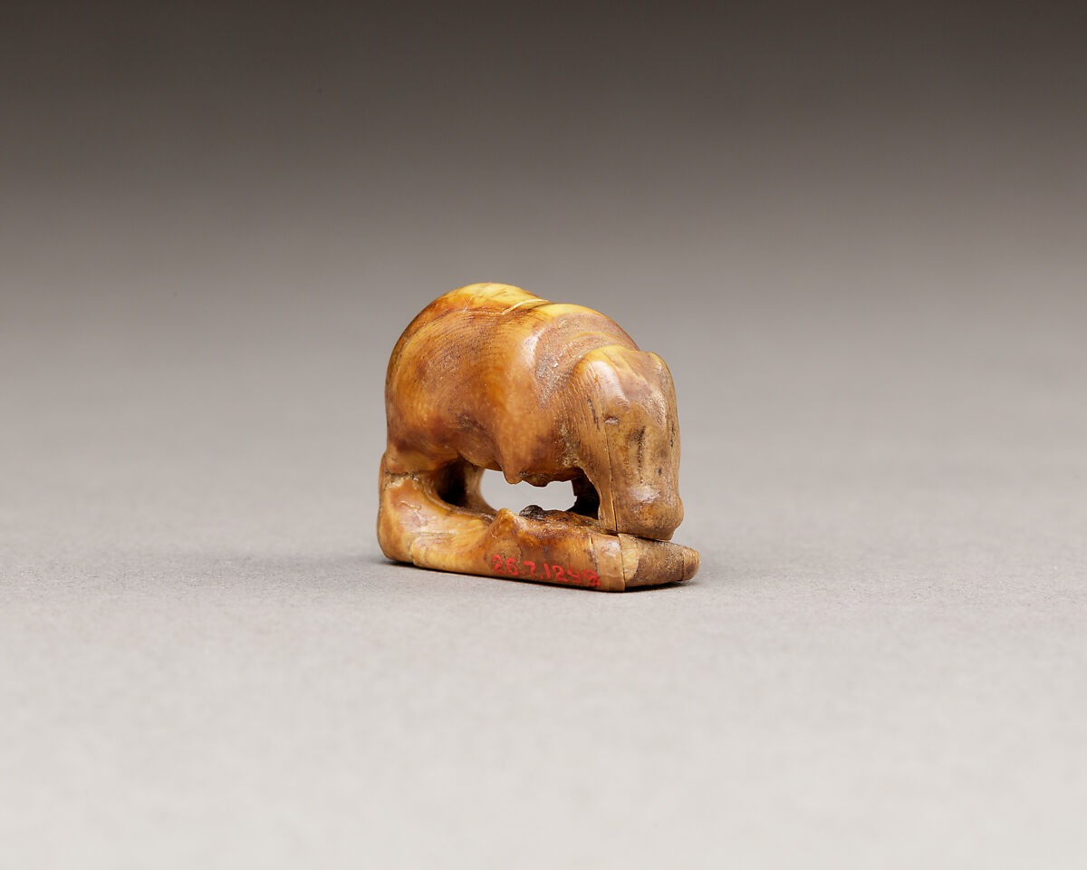 Figurine or amulet of a hippo on a sled, Hippopotomus ivory