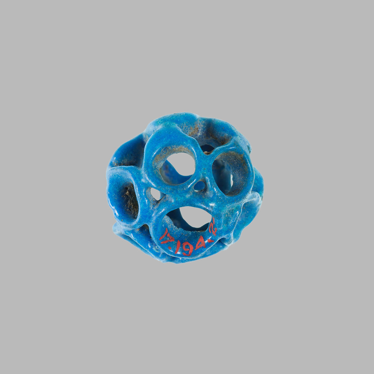 Bead, openwork, Faience