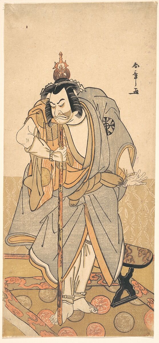 The actor Nakamura Nakazo as a rokuju-rokubu (pilgrim to Buddhist temple), Katsukawa Shunshō　勝川春章 (Japanese, 1726–1792), Woodblock print (nishiki-e); ink and color on paper, Japan 