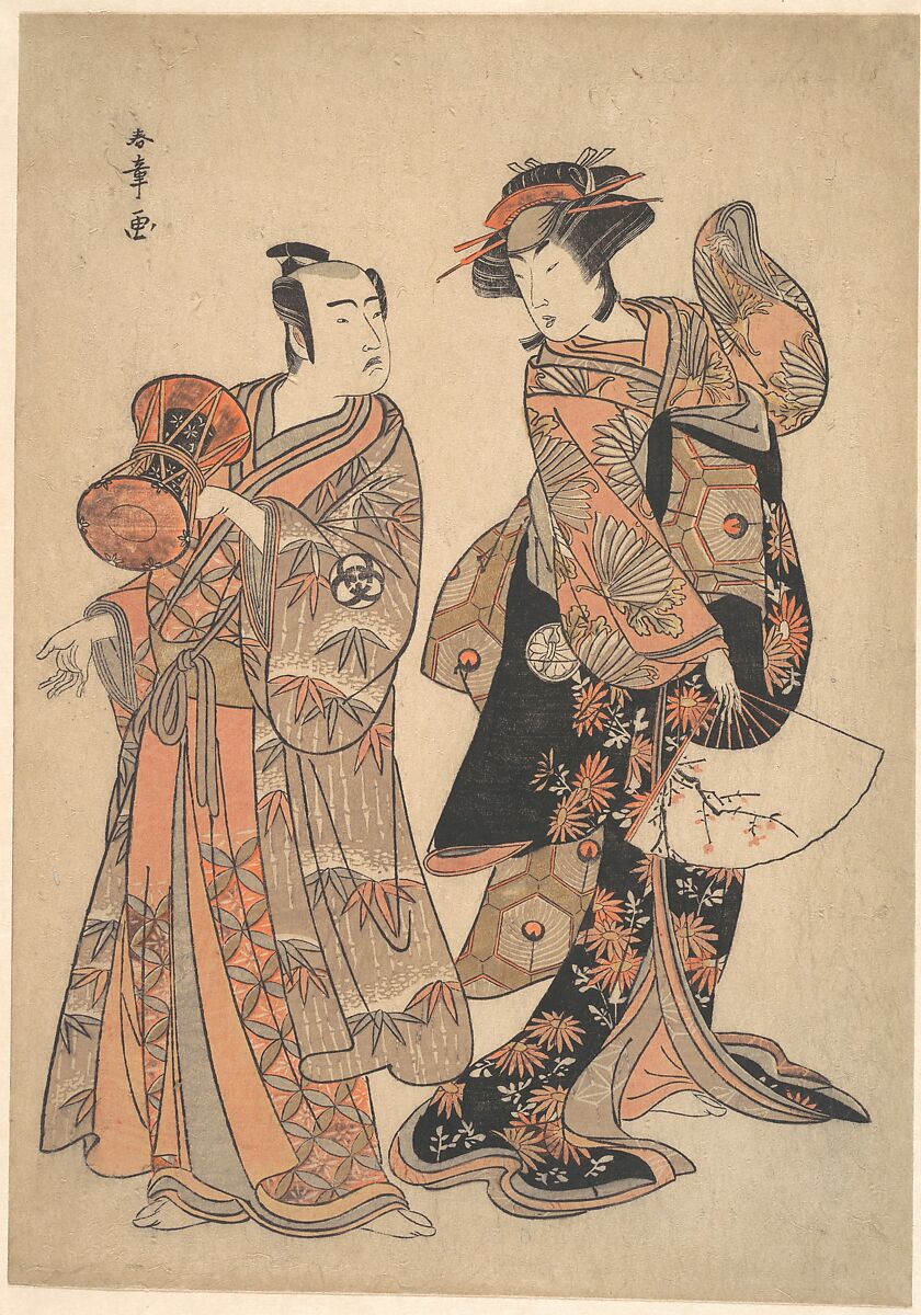 The Third Segawa Kikunojō as Ochiyo and Bando Mitsugorō as Hanbei, Katsukawa Shunshō　勝川春章 (Japanese, 1726–1792), Woodblock print (nishiki-e); ink and color on paper, Japan 