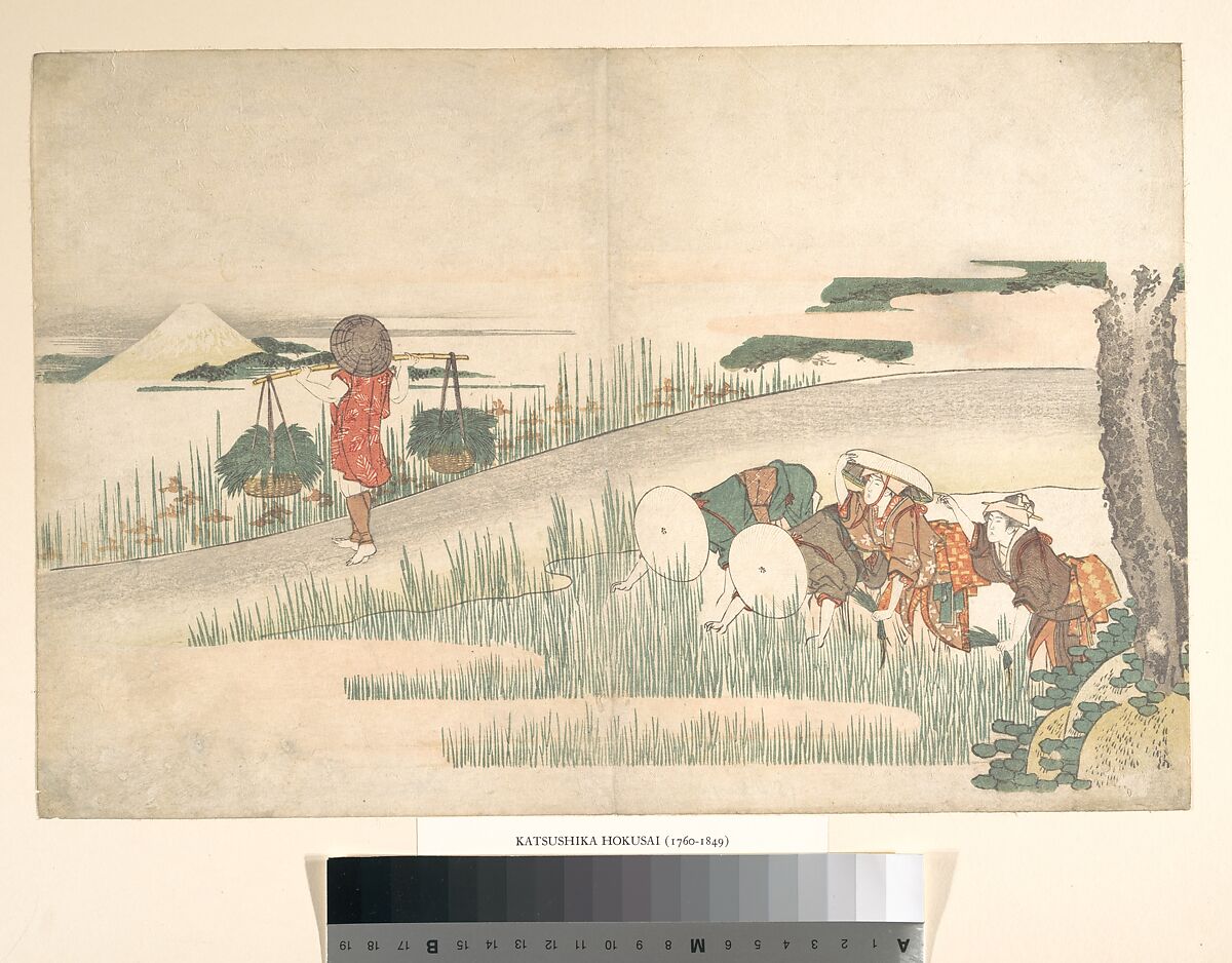 Spring in the Rice Fields, Katsushika Hokusai (Japanese, Tokyo (Edo) 1760–1849 Tokyo (Edo)), Woodblock print; ink and color on paper, Japan 