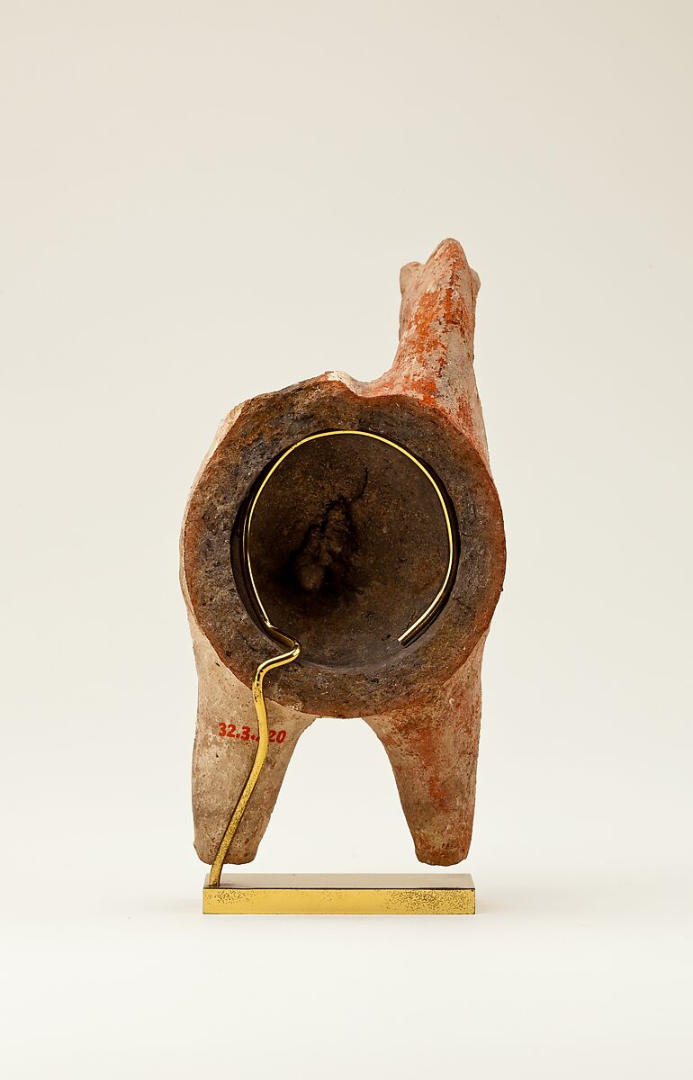 Vessel in the shape of a horse, Pottery, paint