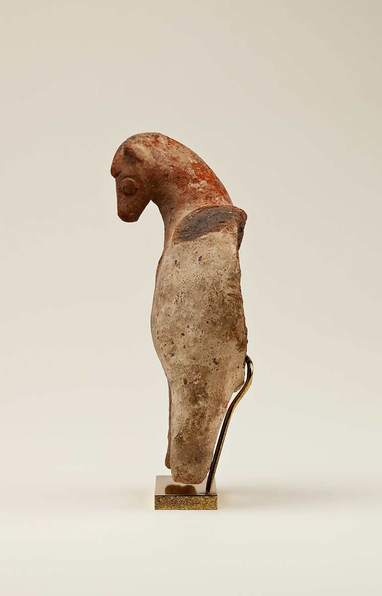 Vessel in the shape of a horse, Pottery, paint