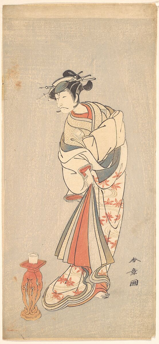 The Actor Ichikawa Danjuro V in the Role of a Woman, Katsukawa Shunshō　勝川春章 (Japanese, 1726–1792), Woodblock print (nishiki-e); ink and color on paper, Japan 
