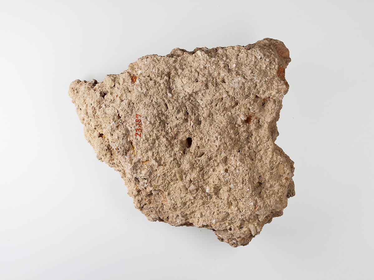 Specimen of mortar from the Great Pyramid, Mortar (shell, quartz, bricks)