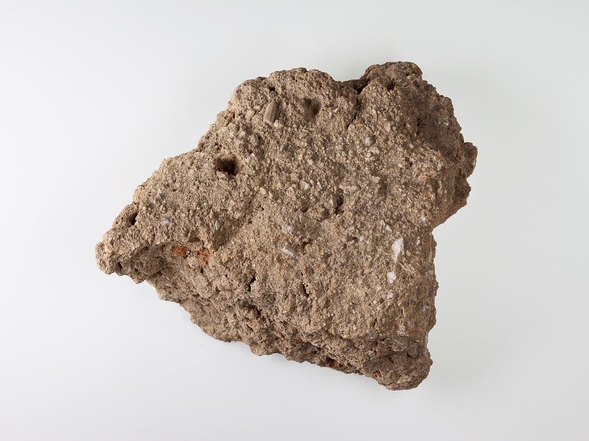 Specimen of mortar from the Great Pyramid, Mortar (shell, quartz, bricks) 