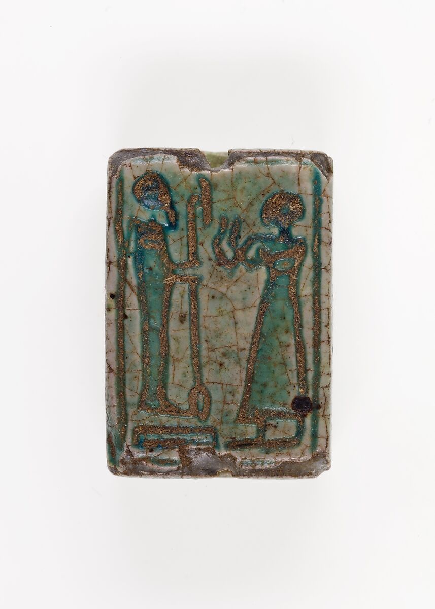 Amuletic plaque of Paser, the Vizier of Seti I and Ramesses II, Paser (vizier under Seti I and Ramesses II), Glazed steatite 