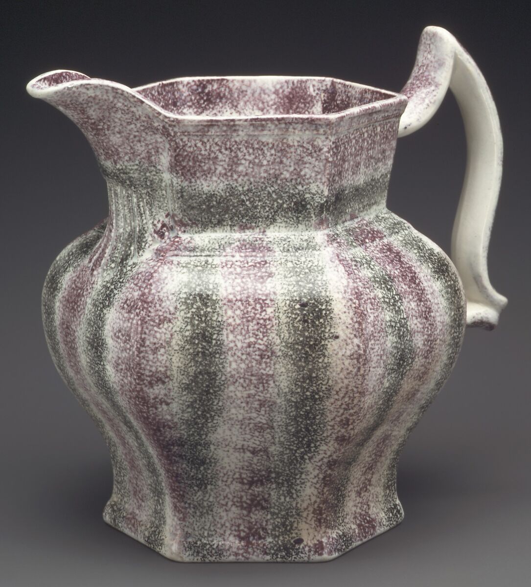 Pitcher, Earthenware, spatterware, British (American market) 