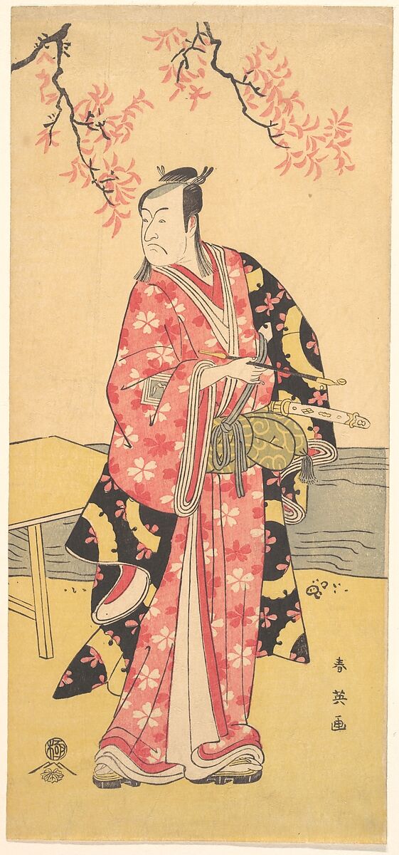 The Actor Ichikawa Monosuke II as Chivalrous Commoner, Katsukawa Shun&#39;ei 勝川春英 (Japanese, 1762–1819), Woodblock print; ink and color on paper, Japan 