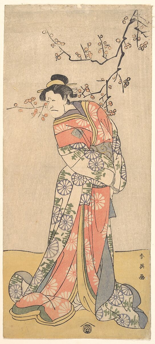 Ichikawa Eibizo (Former Name: Danjuro V) in the Role of Iwafuji, Katsukawa Shun&#39;ei 勝川春英 (Japanese, 1762–1819), Woodblock print; ink and color on paper, Japan 
