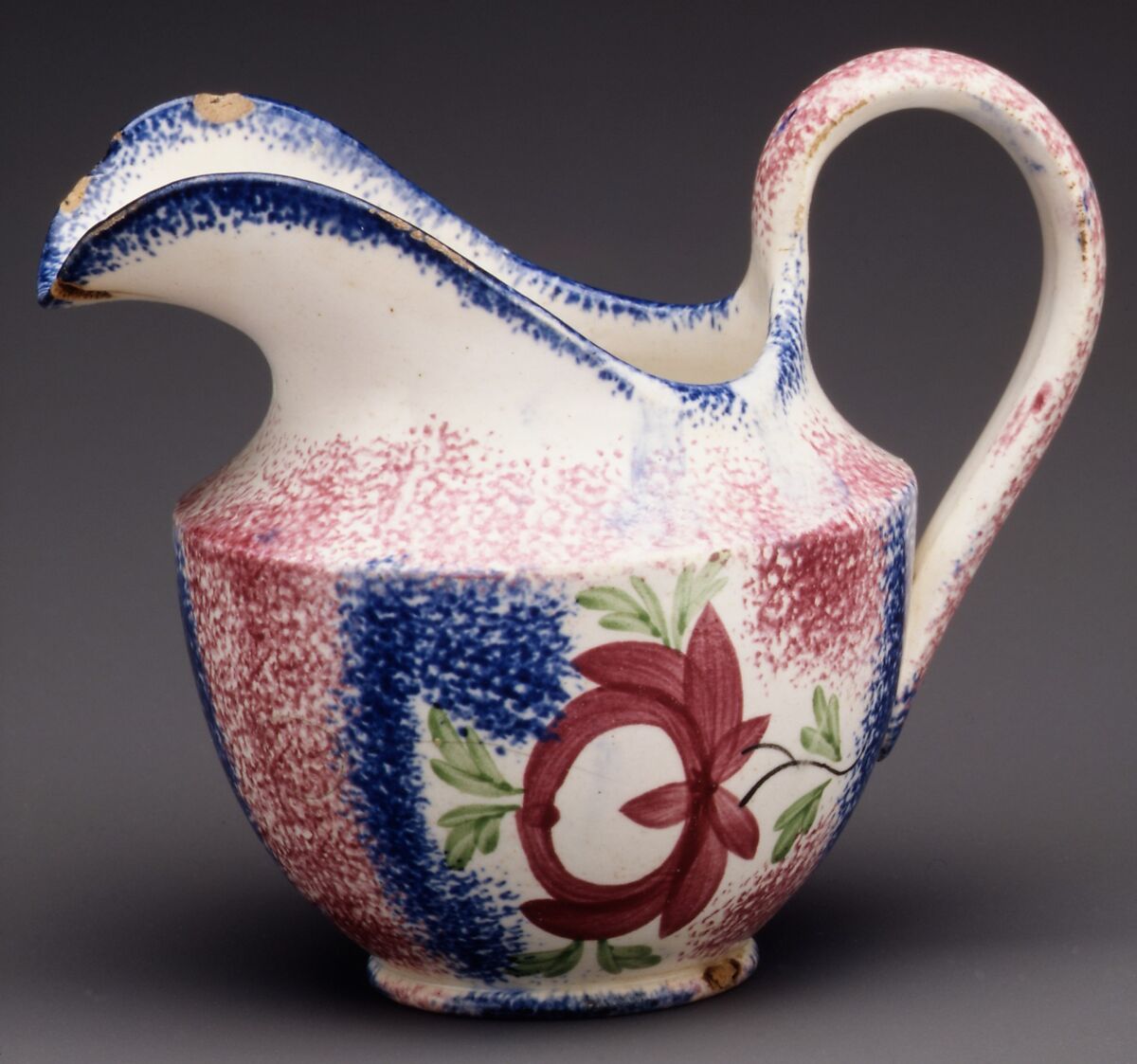 Pitcher, Earthenware, spatterware 