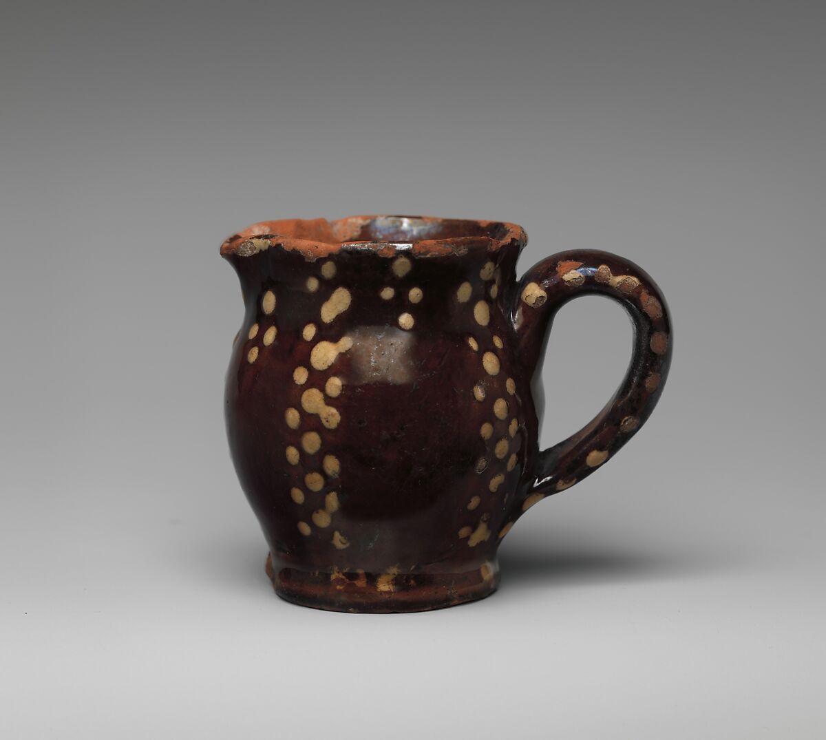 Pitcher, Earthenware with slip decoration, American 