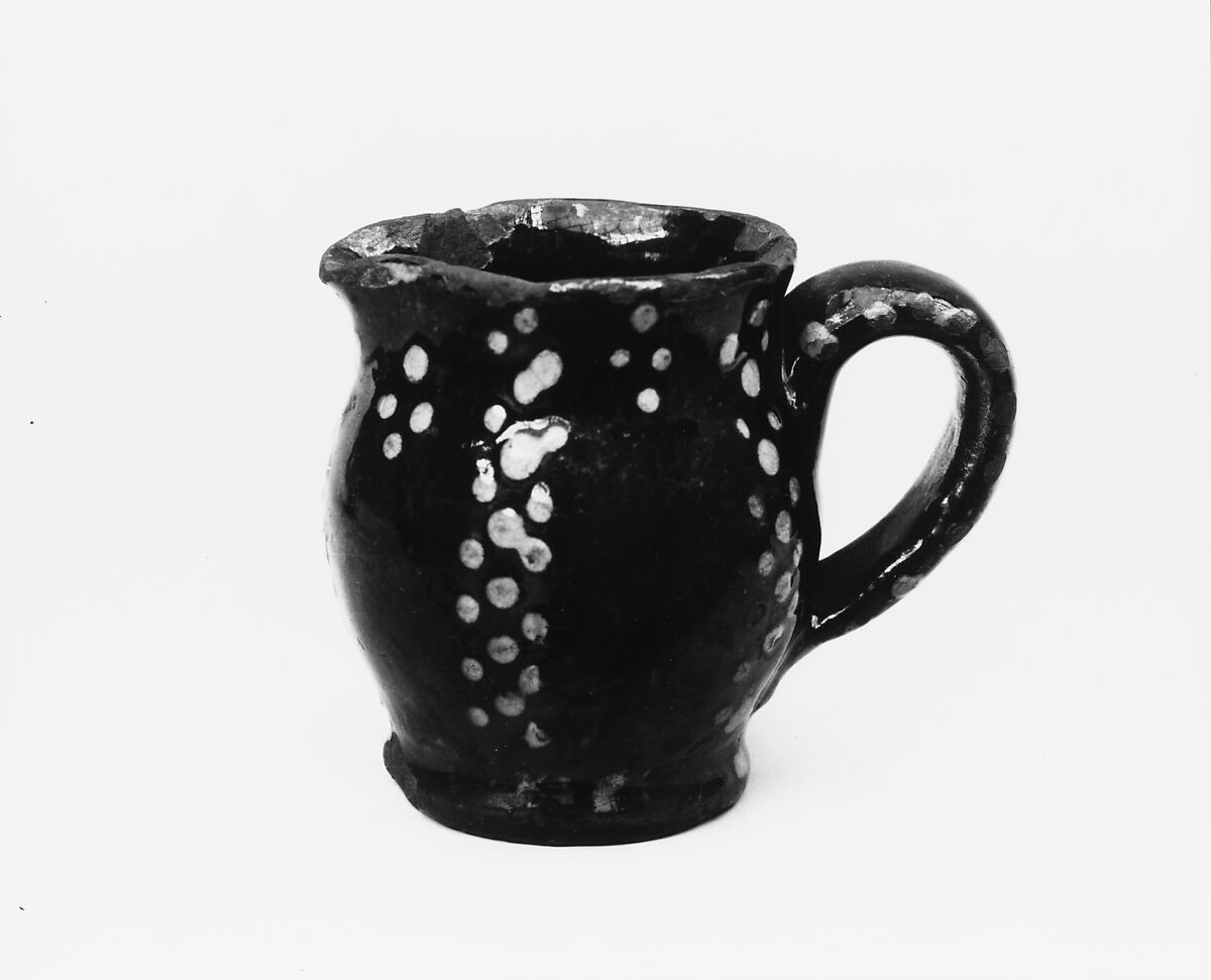 Pitcher, Earthenware with slip decoration, American