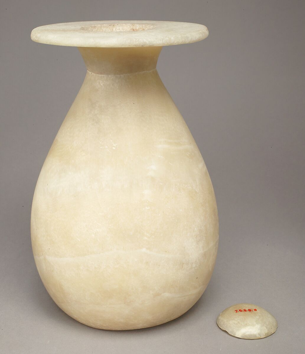 Jar lid, Travertine (Egyptian alabaster) 