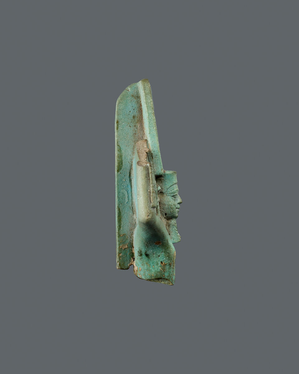 Fragment of Min statuette, Faience