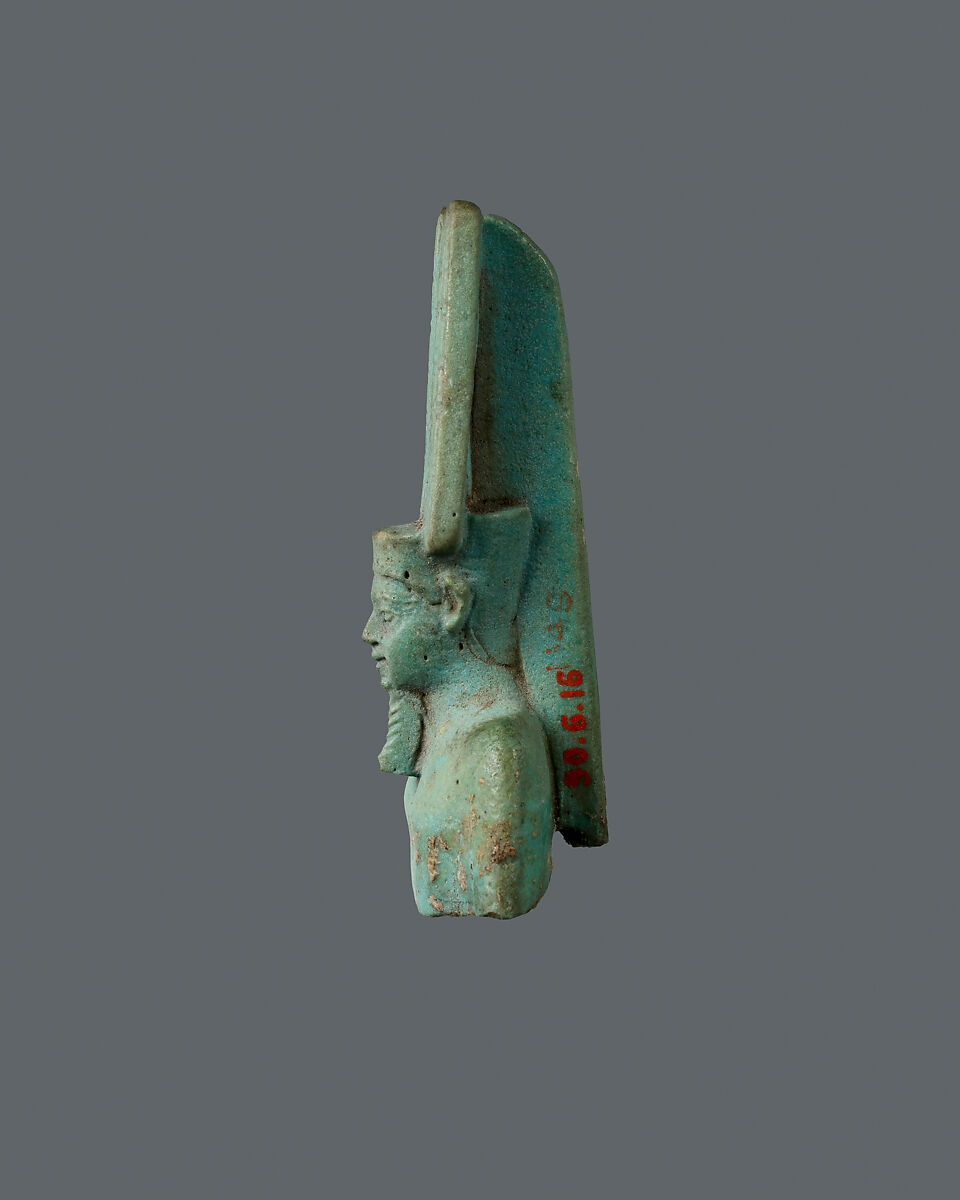 Fragment of Min statuette, Faience
